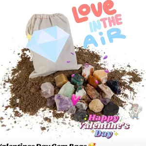 Valentines Gem Mining Bags with Authentic Crystals and heart shaped Crystal!
