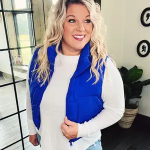 Royal Blue Cropped Vest Casual