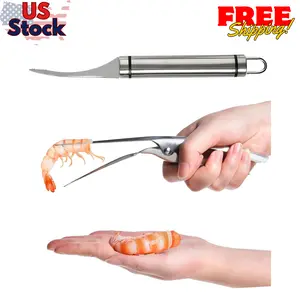 2 PCS Shrimp Deveiner Tool and Shrimp Peeler