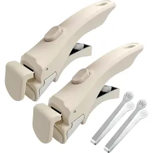 2 count Removable Handle,Universal Detachable Pan Handle Replacement,Heat-Resistant Plastic, Stainless Steel,  - Cream White