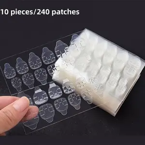 10Pcs/240paste  Nail Jelly Adhesive Tabs for Practice & Press-On Nails, Strong Hold Fake Nail Stickers, Waterproof Removable Nail Accessories