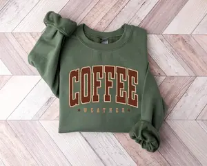 Coffee Weather Sweatshirt, Coffee Lover Crewneck, Autumn Women Shirt, Retro Fall Sweater, Retro Autumn Shirt