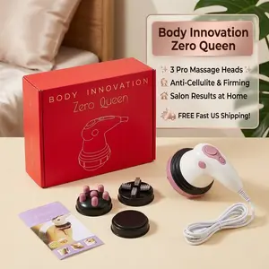 Portable Electric Vibration Handheld Device with 3 Removable Working Heads, Multi Speed Adjustable Settings, Anti Slip Handle, Mini Lightweight Structure for Household Sports and Daily Auxiliary Use