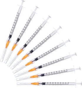 Disposable 1ml syringe with 25G 1inch Lab Supplies, Individually Packaged 50Pack