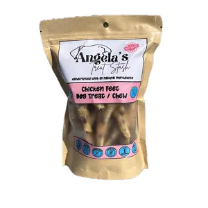 Angela's Treat Stash Dehydrated Chicken Feet Chew Treats for Dogs and Cats - Natural Protein Source with Glucosamine & Chondroitin for Joint Health