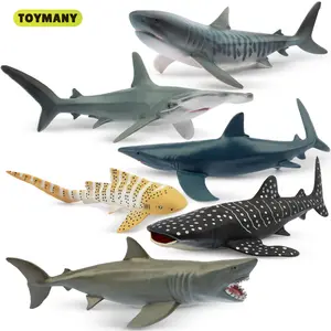 TOYMANY 6PCS Realistic Shark PVC Action Figures Playset - 5-6in Educational Ocean Animal Collectible Set, Toys & Gifts for Kids,summervibes