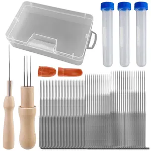 74 Pcs Needles Wool Felting Needles Tools Needle Felting Supplies Felting Tools Needle Felting Tool with 3 Sizes Felting Needles for Beginner Professional