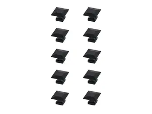 212 MAIN Modern 1.3 in. Cecil Square Knob Handle, Matte Black, KB2025-MB-10PK Multipack - Pack of 10