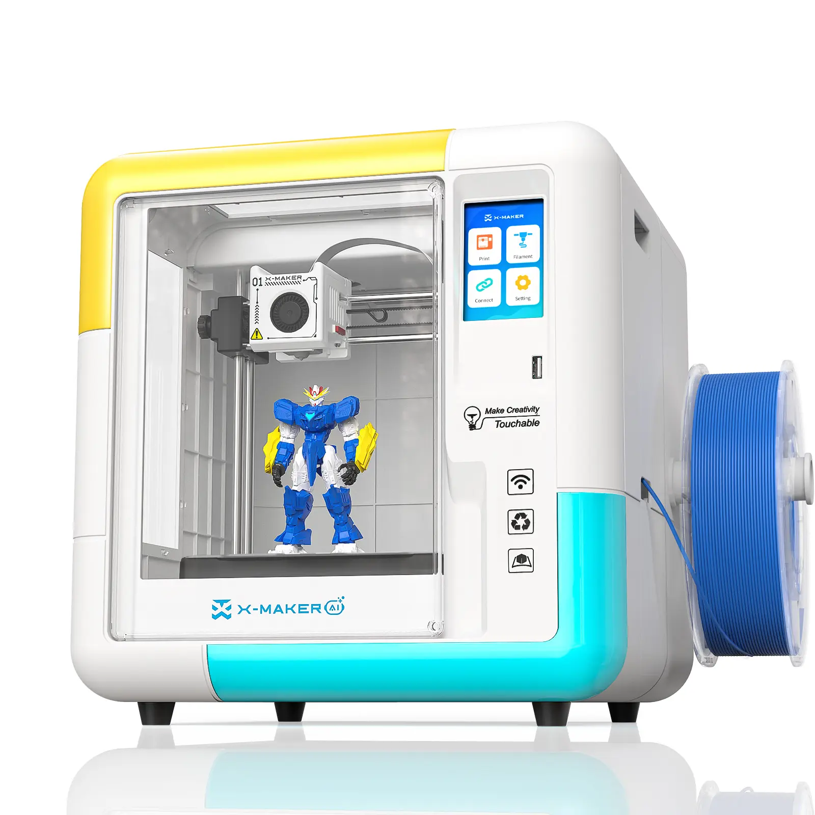 AOSEED X-MAKER AI-Powered Fully Assembled App-Controlled 3D Printer - AI-Powered ,Safe 3D Printing Supply for Computers & Office Equipment