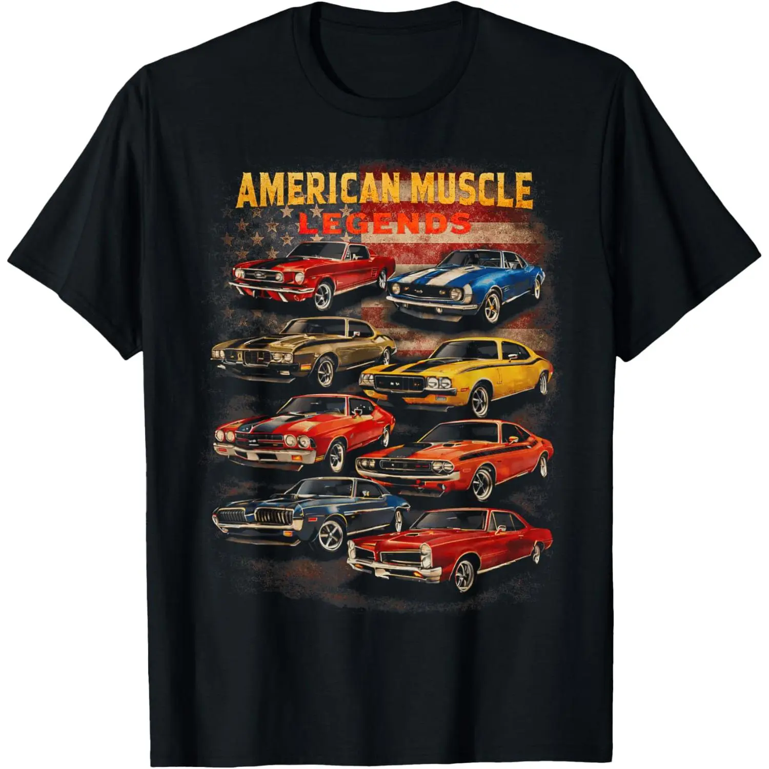 American Muscle Legends Classic Car Enthusiast Retro Garage T-Shirt