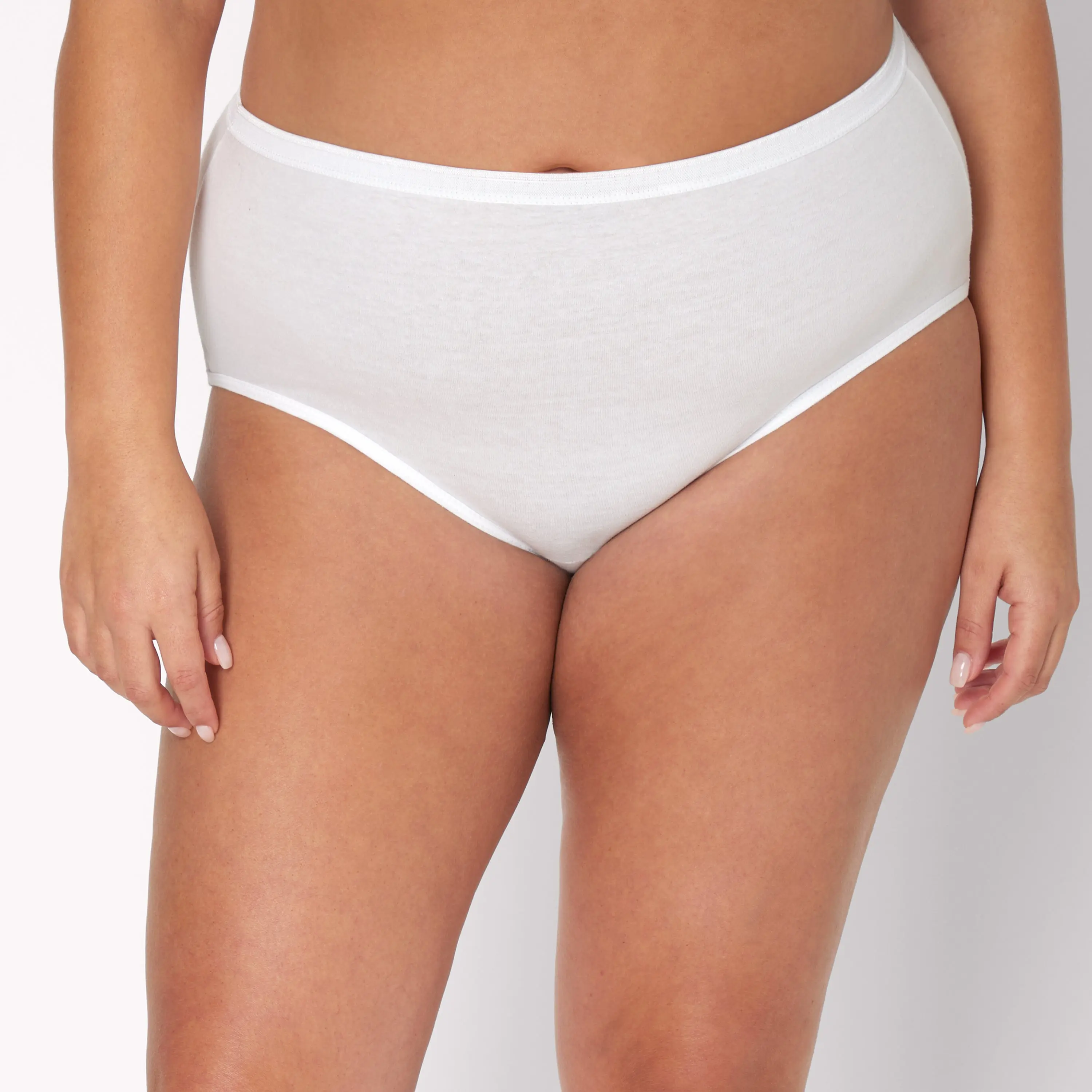 Hanes Just My Size Women's Cotton Brief Underwear White 6-pack (plus ) Multi Pack Comfortable Fit Soft Stretch Fabric Breathable 16106p Basic Panties