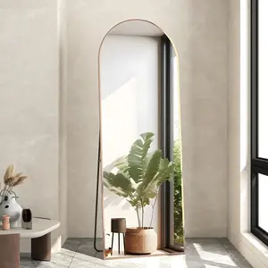 Full length mirror 56x16 arch mirror floor mirror with stand gold arched full body standing or leaning mirror for bedroom living room