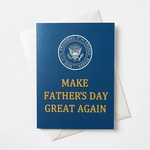 Talking Trump Father's Day Card - "Make Father's Day GreatAgain!" 5s Real Voice, #1 Dad Trophy, White House Design,Funny Political Humor Gift for Dad