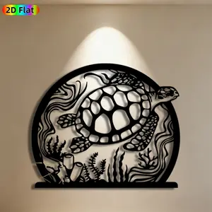 1pc Sea Turtle Metal Wall Art, Oceanic Sea Turtle Statue Mural, Ideal Gift for New Year, Easter, Marine Life Enthusiasts, Weather-Resistant Metal Wall Decor Wall Sculptures, Perfect for Patio Wall & Garden Fence, Nautical Decor Lovers