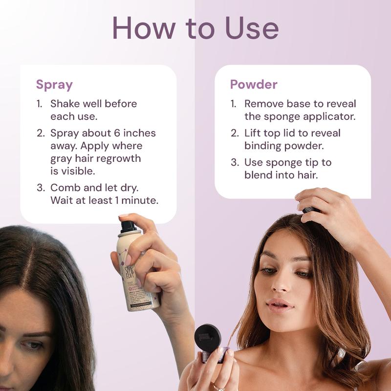 Style Edit Travel Essentials Hair Duo Root Touch Up Powder and Spray | Instant Gray Root Concealer for Grays and Roots Coverage