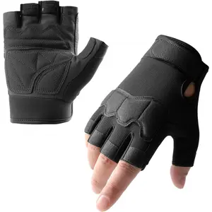 Fingerless Knuckle Protection Gloves: Unisex Gear for Cycling Hiking Motorcycle Adventures