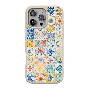 Casely iPhone 16 Pro Max Case | Dolce Vita | Tuscan Tiles | Align Soft-Touch Flexible Bumper Case | Compatible with MagSafe
