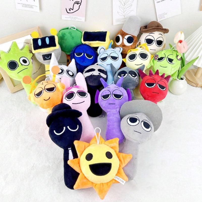 Sprunki Plush Toys Soft Stuffed Animal Pillow Figure Doll Anime & Manga Inspired Perfect for Christmas & Birthday Gifts Lightweight Easy to Carry Ideal for Kids & Adults 8'' Size Sprunki Plushies for Playtime & Holidays