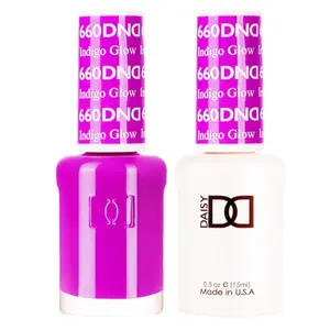 DND 660 INDIGO GLOW Gel and Lacquer Duo nail care nail art blue gel nail