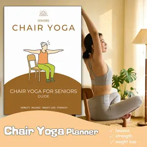 Chair Yoga Beginner Guide, Low Impact Senior Fitness Tutorial, Enhance Strength and Flexibility, Simple Chair Yoga Training Book