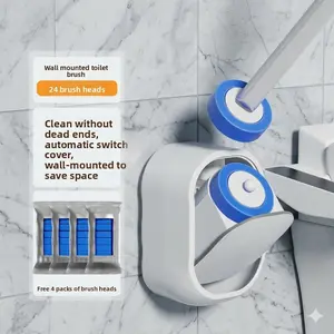 Disposable toilet brush set replacement pad toilet cleaning brush wall-mounted no dead angle cleaning sanitation