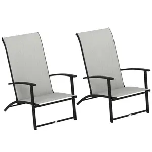 [Bellemave] Folding Patio Chairs Set of 2, Portable Outdoor Dining Chairs with High Back, Armrests