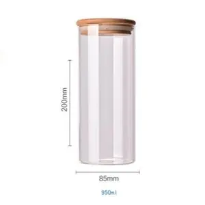 Glass Container with Bamboo Lids