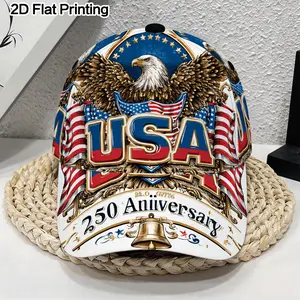 Baseball Cap USA 250th Flag Bird Anniversary Print, Fashionable Adjustable Duckbill Hat, Designed to Be Lightweight, Perfect for Everyday Use And Ideal for Trips