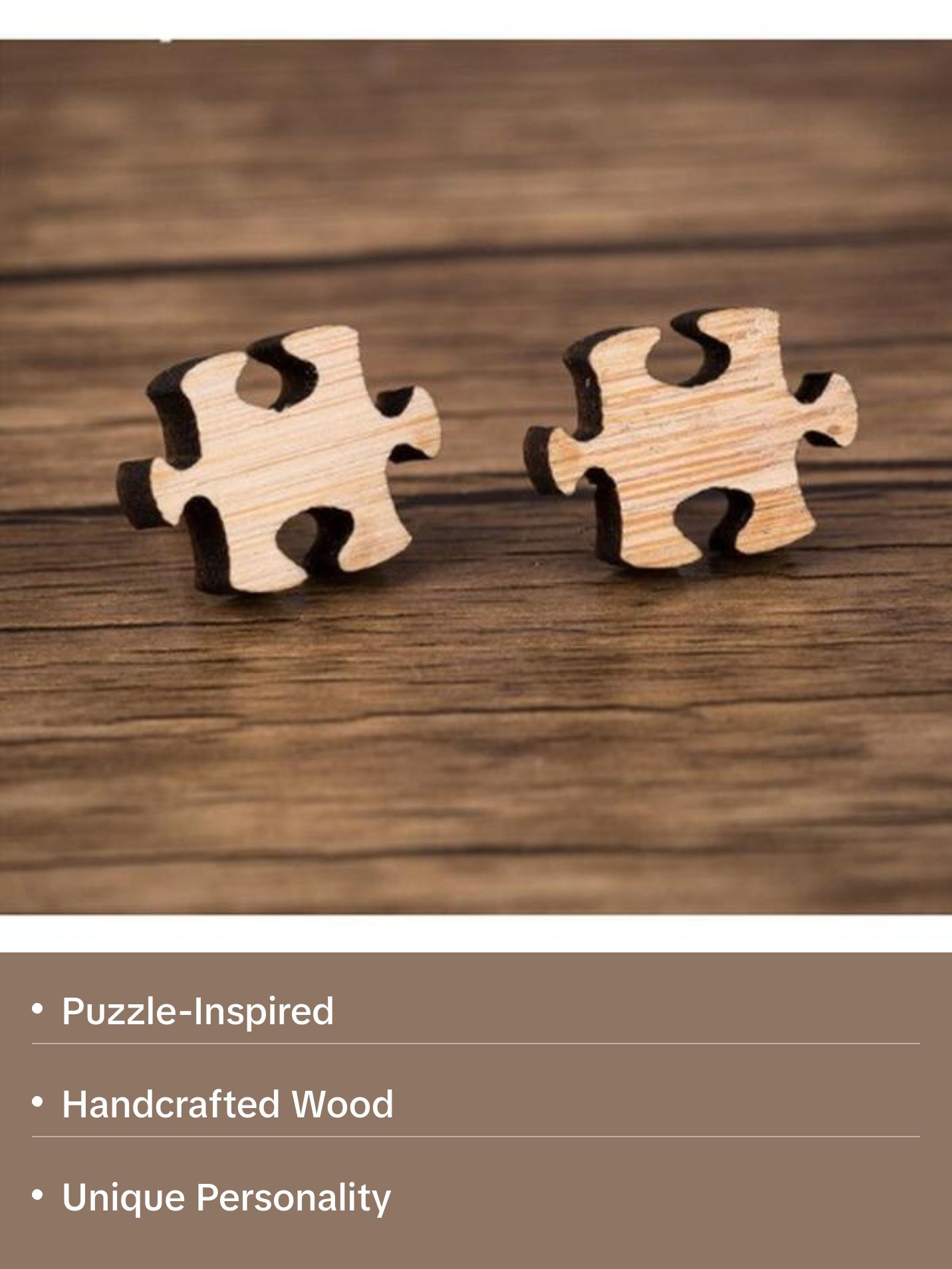 Puzzle Piece Earring Studs