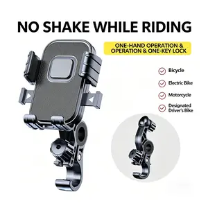 360° Rotatable Bike and Motorcycle Phone Mount, suitable for scooters, e-bikes, e-bike accessories, handlebar mounts, anti-vibration mounting for cycling, navigation mounts for food delivery riders, and shock-resistant phone mounts for outdoor cycling.