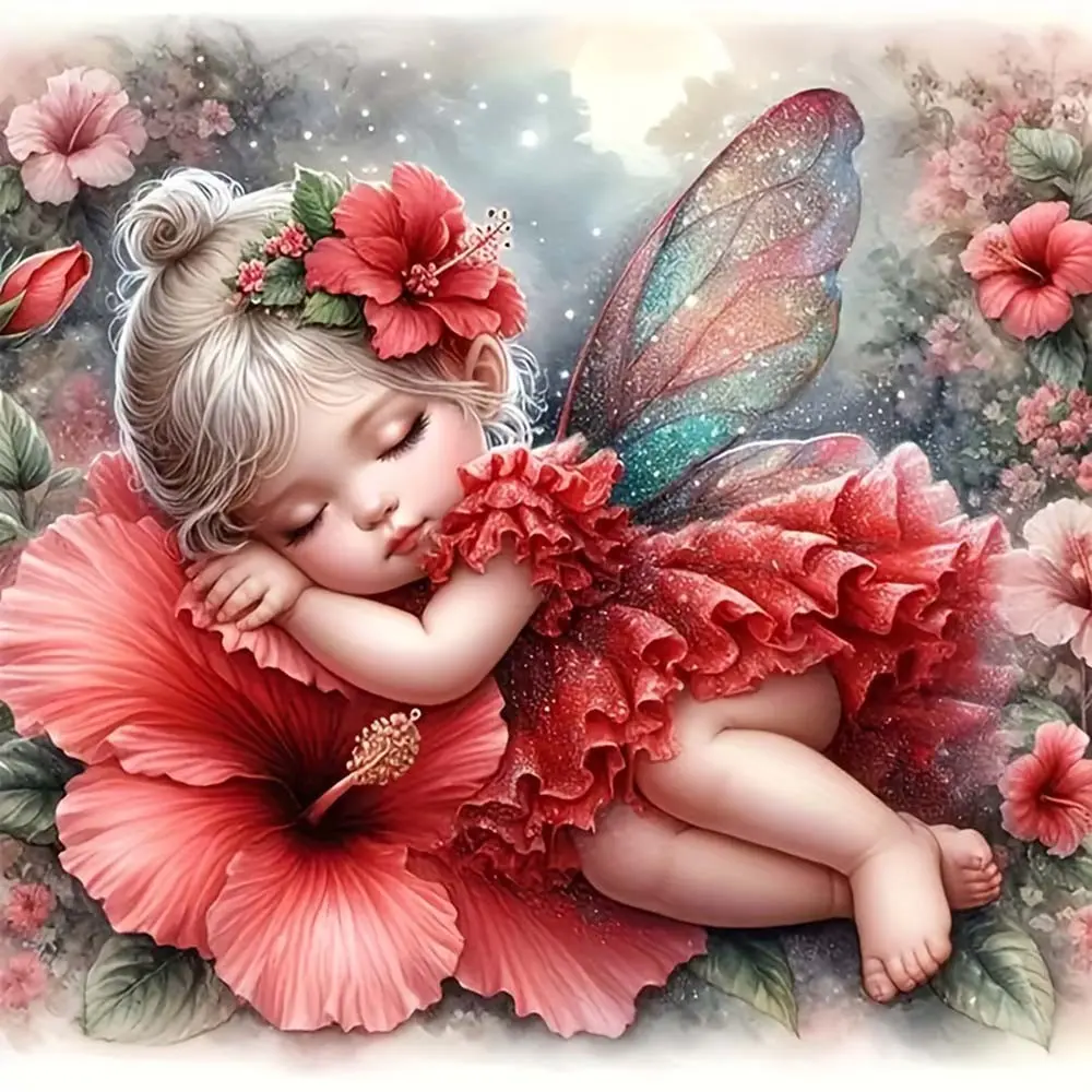 Little Girl Diamond Painting Kit, Square & Round Drill Angel Embroidery DIY Handicraft Handmade Bead Art Set, Character Series Craft Supplies, Handmade Gifts