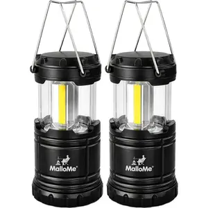 MalloMe LED Camping Lantern, Battery Powered Lanterns for Power Outages, Portable Hanging Collapsible Camping Lights for Outdoor, Home, Emergency, Hurricane Lamp Survival Outage Light 3 x AAA Operated