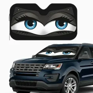 Cartoon Eye Design Car Sunshade, Car Windshield Sunshade, Heat Insulation Car Sunshade with Suction Cup, Universal Car Exterior Accessories, Car Accessories, Vehicle, Cover, Protector