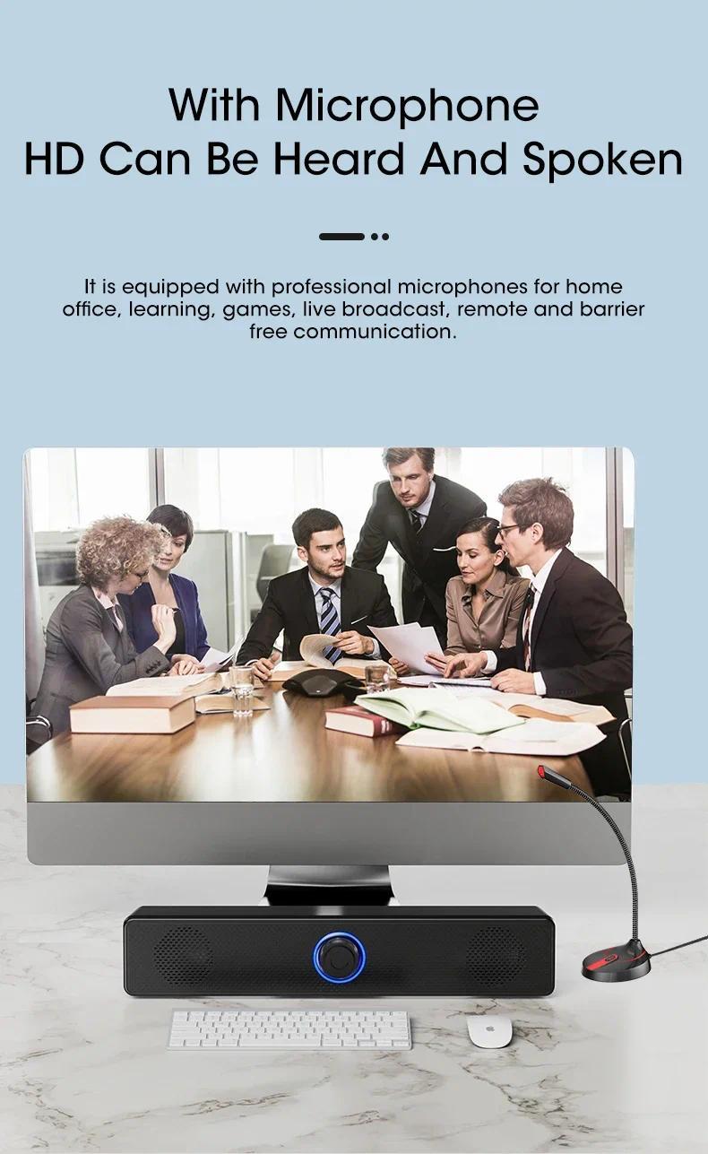 PC Soundbar Wired and Wireless Bluetooth frame Speaker USB Powered Soundbar for TV Pc Laptop Gaming Home Theater Surround Audio System