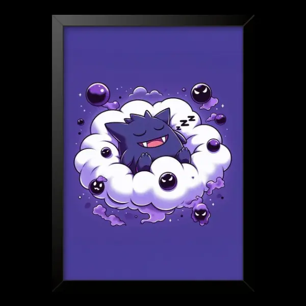 Gengar Series Poster, Japanese Style Inspired Anime Artwork, Ramen Noodles Wall Art, Decor