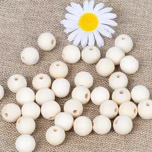 100pcs 20MM Wood Beads Natural Unfinished Round Wooden Loose Beads Wood Spacer Beads for Craft Making Decorations and DIY Crafts (20mm)