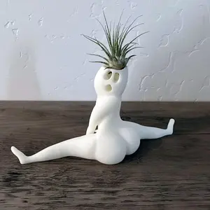 Ghost Planter: Cute, Curvy Body-Shaped Planter, Hilarious Air Plant Holder, Resin Air Fern Display Stand—Prank Gift and Decor for Indoor and Outdoor Use, Home and Office