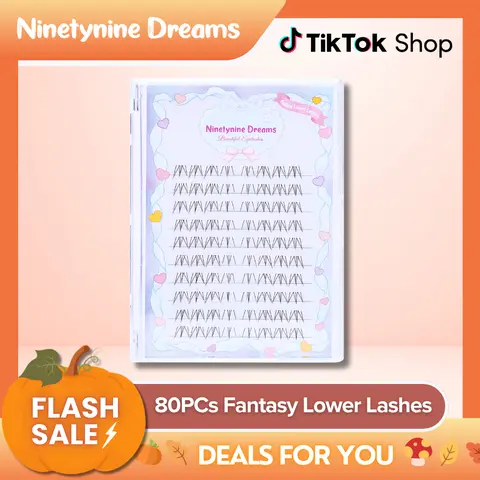 Ninetynine Dreams 80PCs Fantasy Lower Lashes | C Curl Ultra-Thin Band Lightweight 6–7mm Soft Comfortable Dramatic Bottom Lashes — Beginner Friendly Makeup Essential DIY Bottom False Eyelashes
