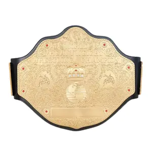 All Big Gold Adult Championship Title Belt Replica - Leather Straps  - Fan Gift