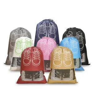 8 Pack Portable Shoe Bags for Travel with Drawstring Closure & Pouch, Eight colors, Ideal for Traveling with Comfort and Convenience