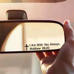 I Am with You Always Car Mirror Stickers, Self-Adhesive Mirror Decorative Stickers, Car Exterior Decorative Accessories, Windshield Stickers, Laptop Stickers, Water Cup Stickers, DIY Stickers