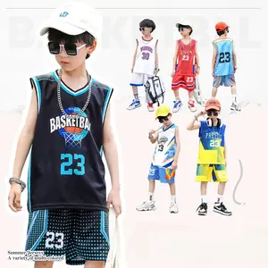 2025 Summer Kids Suit New Boys Girls Summer Basketball Jerseys Cool Handsome Sports Training Uniforms Little，  lakers shorts