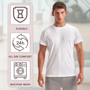 Men's Short Sleeve Performance T-Shirt, 100% Recycled Polyester Crewneck Tee, Wholesale Mix Bulk T-Shirts