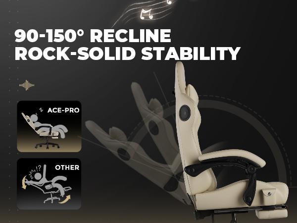 GTPLAYER Gaming Chair with 5.1 Compatible Bluetooth Speakers, High Back Ergonomic Design, 150° Maximum Inclination, PU Leather, Assembly Required