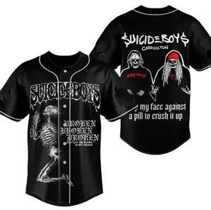 Full Print Suicideboiz Baseball Baseball Jersey Jersey, Suicideboi G59 Jersey Shirt, Vintage Casual Unisex Jersey Shirt for Men & Women, Baseball Jersey for Men and Women, Baseball Jersey Style