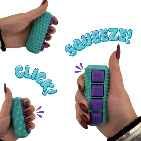Little Ouchies Spikie Keytar Sensory Fidget Keychain - ASMR Tactile Stim Tool, Clicky or Quiet Sound, Customizable Body & Key Colors, Anxiety/ADHD Fidgets, Keyboard-Inspired Grounding Sensory Product