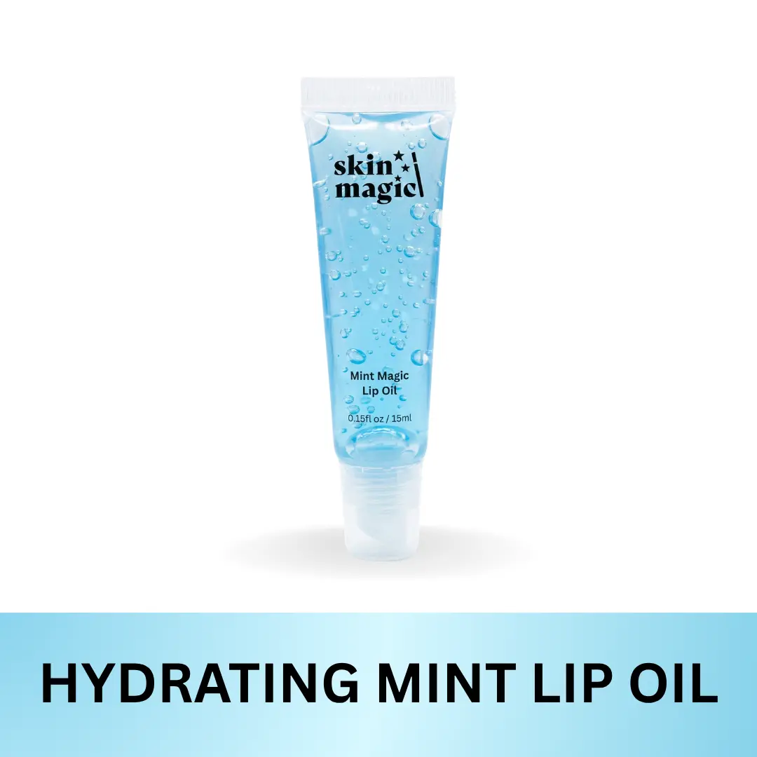 SKIN MAGIC Minty Lip Oil - 15ml High-Performance Hydrating Treatment with Jojoba Oil, Cocoa Butter & Vitamin E for Deep Conditioning, High Shine, Dehydrated Lip Care (Summervibes), Minty Lip Treatments Moisturizing Lipserum Moisture