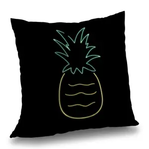 Begin Home Decor C1PT14147UFWB7 14 x 14 in. Neon Pineapple Green Food Poly Twill Throw Pillow Insert - Home Decor