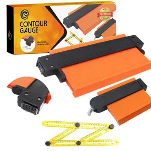 Contour Gauge Profile Tool with Lock,  5 and 10 inch Widen Outline Shape Duplicator, 3 Pack Plastic Angle Measuring Woodworking Ruler, Finder, Precisely Copy Irregular Duplication Gauge Corners