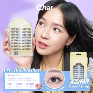 Angel Feather - Pre Glue Lashes 5 to 10 Days Wear ,Layered Bold Manga ,  Band-Free Sweatproof Waterproof